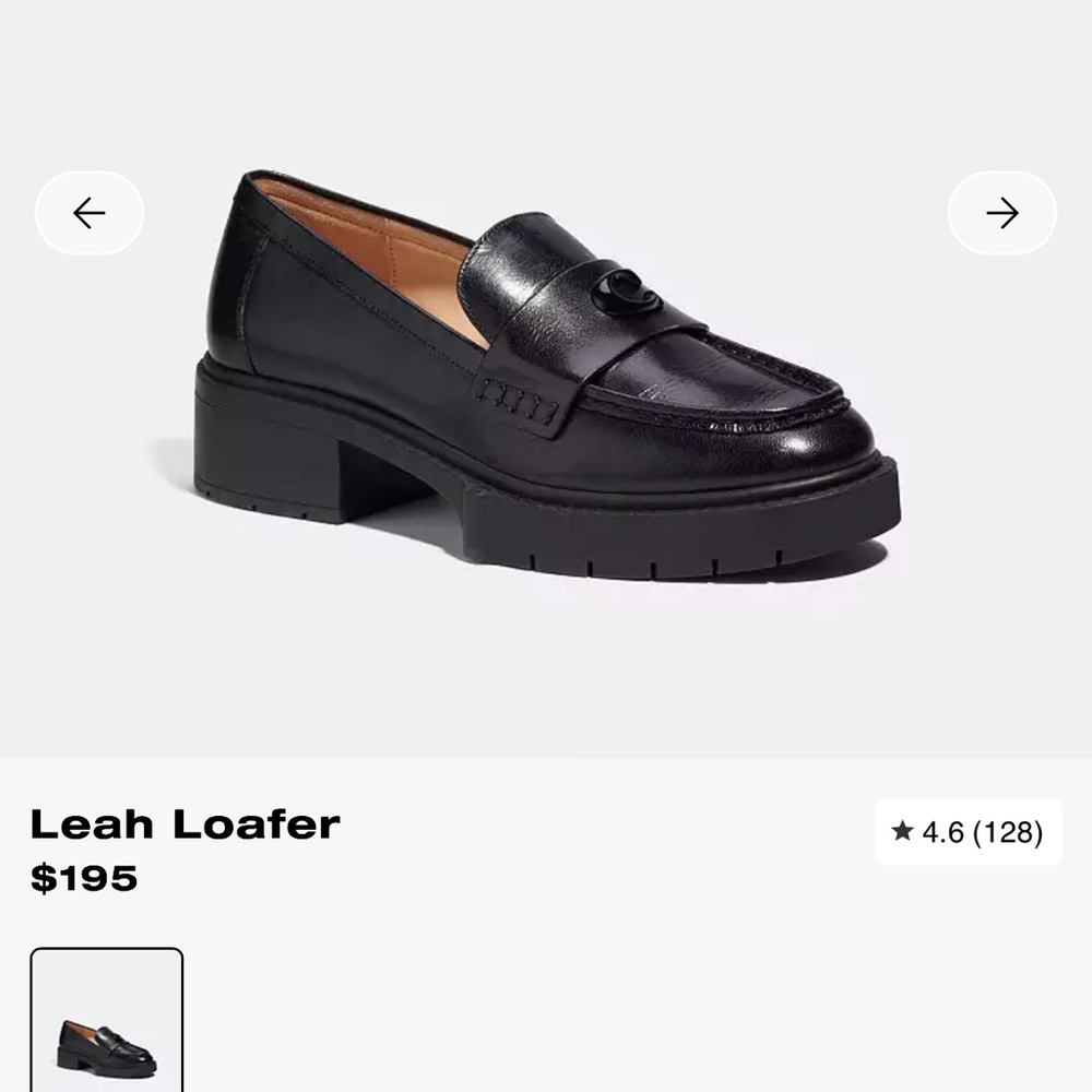 Coach Leah Loafer - Black - 7B - Worn only a few times